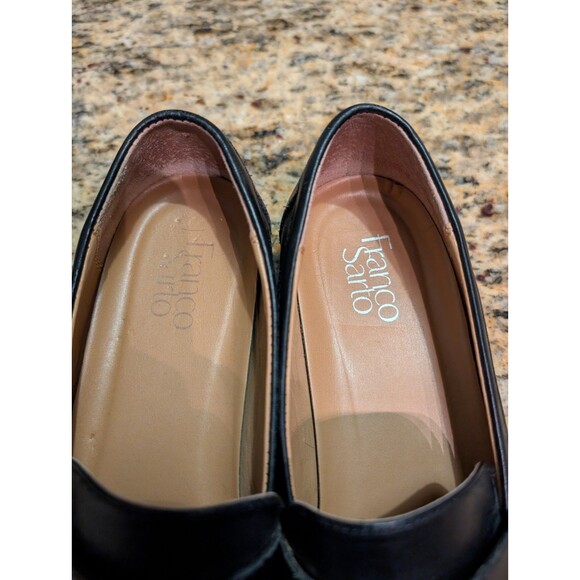 Franco Sarto Carolynn Lug Sole Loafer with Tassel Women's 8.5 M Black Leather - Picture 5 of 7